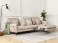 Miniatyrbillede 7 af 11: Justerbar hjørnesofa Beige chenillebetræk Stof Metalben Puderyg pynte puder Moderne design