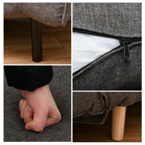 Rootz Single Sofa Bed - Sofa Bed - Folding Sofa - Adjustable Backrest Lounger - Gray - 95 x 95 x 80 cm