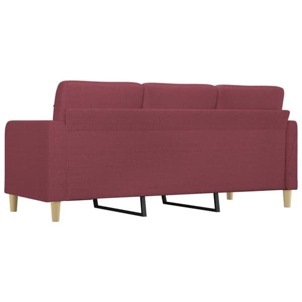 vidaXL 3-sitssoffa vinröd 180 cm tyg