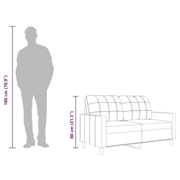 vidaXL 2-personers sofa 140 cm stof lysegul