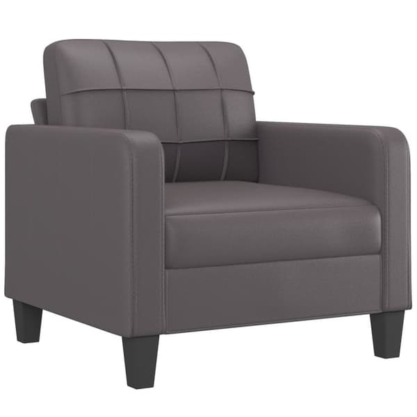 vidaXL sofasæt 3 dele med puder kunstlæder grå