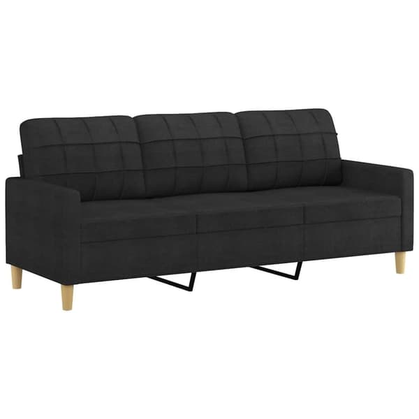 vidaXL 3-sitssoffa svart 180 cm tyg