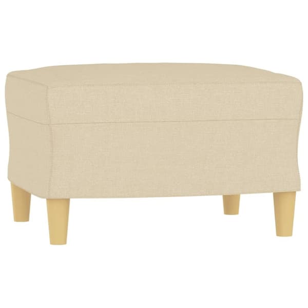 vidaXL 3-personers sofa med fodskammel 180 cm stof Cremefarvet