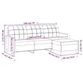Miniatyrbillede 7 af 7: vidaXL 3-personers sofa med fodskammel 180 cm stof Cremefarvet