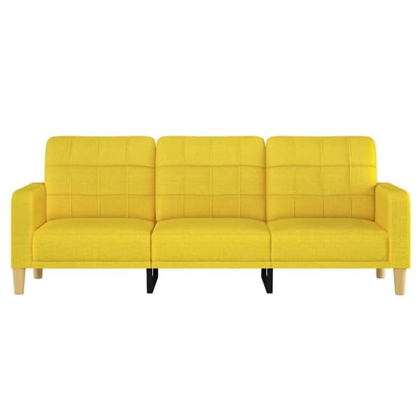 vidaXL 3-sitssoffa ljusgul 180 cm tyg