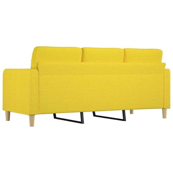 vidaXL 3-sitssoffa ljusgul 180 cm tyg