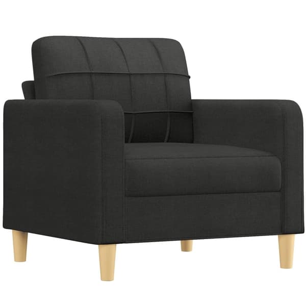 vidaXL Soffgrupp med dynor 4 delar svart tyg