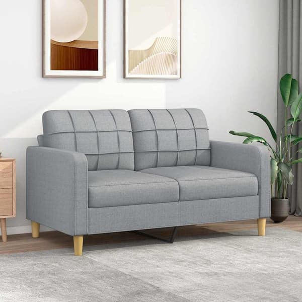 vidaXL 2-sitssoffa ljusgrå 140 cm tyg