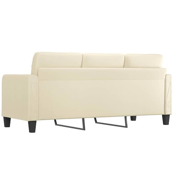 vidaXL 3-sitssoffa gräddvit 180 cm konstläder