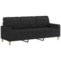 Miniatyrbillede 3 af 7: vidaXL 3-personers sofa med fodskammel 180 cm sort