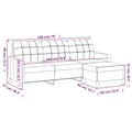 Miniatyrbillede 6 af 7: vidaXL 3-personers sofa med fodskammel 180 cm sort