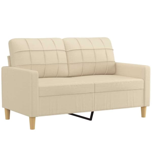 vidaXL 2-personers sofa 120 cm stof cremefarvet