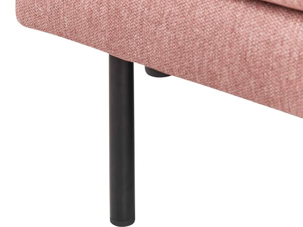 Hörnsoffa Polyester Rosa Brun 192 x 155 Soffa 2-sits stoppad Metallben Vävt tyg Kuddfodrad rygg Minimalistisk Modern