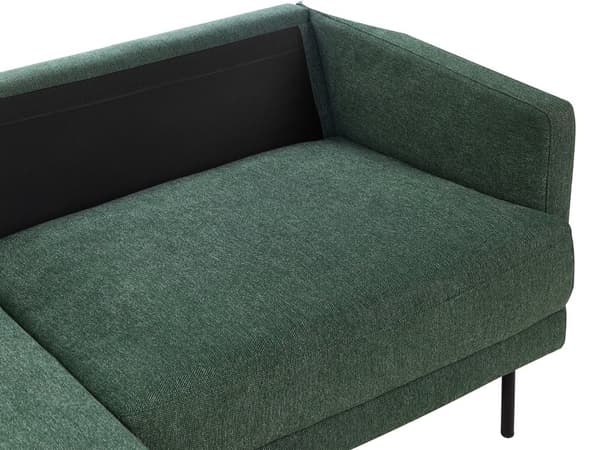 Hörnsoffa Polyester Mörkgrön 192 x 155 Soffa 2-sits stoppad Metallben Vävt tyg Kuddfodrad rygg Minimalistisk Modern