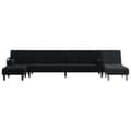 Miniatyrbillede 7 af 11: vidaXL L-formet sovesofa 260x140x70 cm velour sort