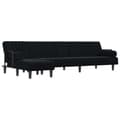 Miniatyrbillede 1 af 11: vidaXL L-formet sovesofa 260x140x70 cm velour sort
