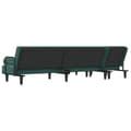 Miniatyrbillede 4 af 11: vidaXL L-formet sovesofa 260x140x70 cm velour mørkegrøn