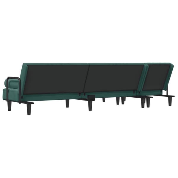 vidaXL L-formet sovesofa 260x140x70 cm velour mørkegrøn