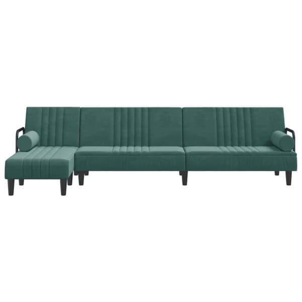 vidaXL L-formet sovesofa 260x140x70 cm velour mørkegrøn