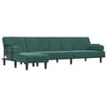 Miniatyrbillede 1 af 11: vidaXL L-formet sovesofa 260x140x70 cm velour mørkegrøn