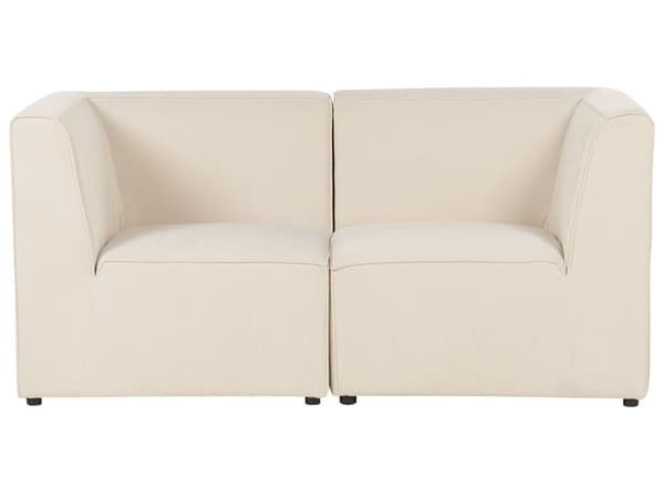 Modulær 2-seters Sofa Beige Kordfløyel To-delt sofa Moderne Minimalistisk stil