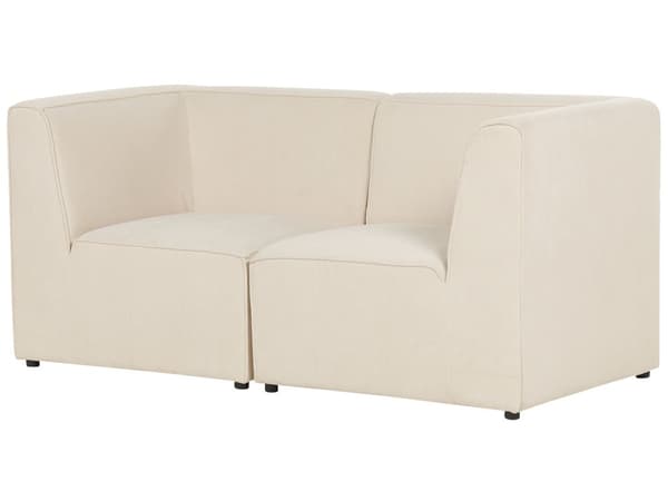 Modulær 2-seters Sofa Beige Kordfløyel To-delt sofa Moderne Minimalistisk stil