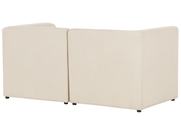 Modulær 2-seters Sofa Beige Kordfløyel To-delt sofa Moderne Minimalistisk stil