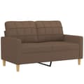 Miniatyrbillede 3 af 6: vidaXL sofasæt 2 dele med hynder stof brun