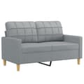 Miniatyrbillede 3 af 8: vidaXL sofasæt 3 dele med hynder stof lysegrå