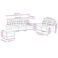 Miniatyrbillede 8 af 8: vidaXL sofasæt 3 dele med hynder stof lysegrå
