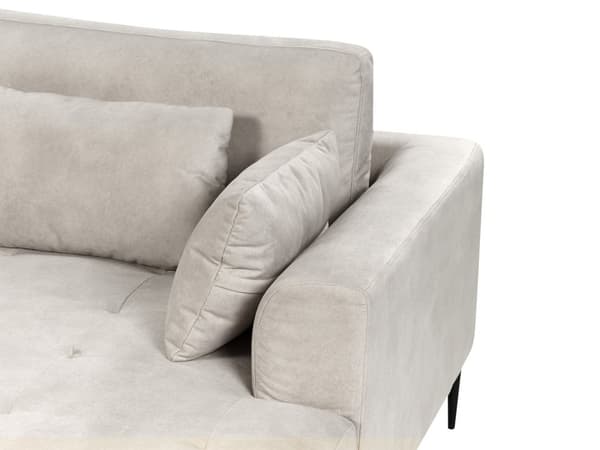 Hjørnesofa med Chaiselong Grå Velour 3 Personers Sofa L Formet Dyb Sofahjørne Siddemøbel Blød Stofsofa Venstrevendt