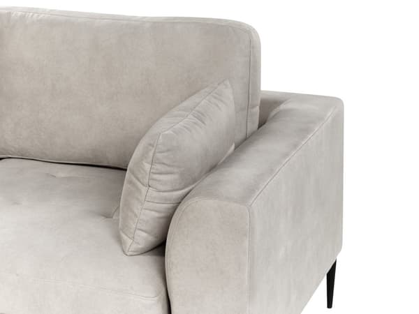 Hjørnesofa med Chaiselong Grå Velour 3 Personers Sofa L Formet Dyb Sofahjørne Siddemøbel Blød Stofsofa Højrevendt
