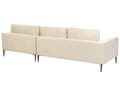 Miniatyrbillede 5 af 11: Hjørnesofa med Chaiselong Creamhvid Velour 3 Personers Sofa L Formet Dyb Sofahjørne Siddemøbel Blød Stofsofa Venstrevendt