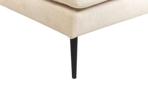 Hjørnesofa med Chaiselong Creamhvid Velour 3 Personers Sofa L Formet Dyb Sofahjørne Siddemøbel Blød Stofsofa Venstrevendt
