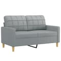 Miniatyrbillede 3 af 6: vidaXL sofasæt 2 dele med hynder stof lysegrå