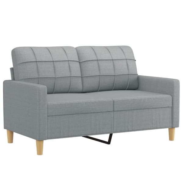 vidaXL sofasæt 2 dele med hynder stof lysegrå
