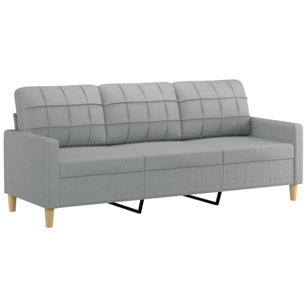 vidaXL sofasæt 2 dele med hynder stof lysegrå