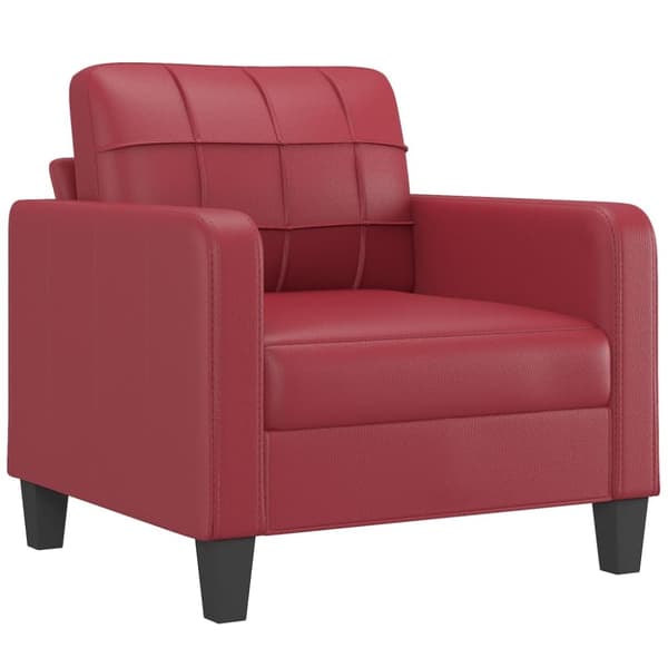 vidaXL sofasæt 4 dele med hynder kunstlæder vinrød