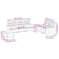 Miniatyrbillede 9 af 9: vidaXL sofasæt 3 dele med hynder kunstlæder cappuccinofarvet