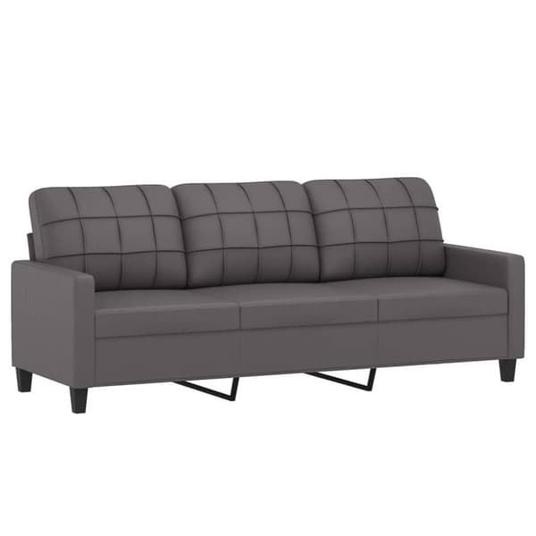 vidaXL sofasæt 4 dele med hynder kunstlæder grå