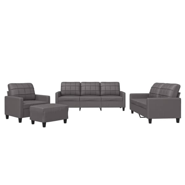 vidaXL sofasæt 4 dele med hynder kunstlæder grå