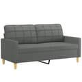 Miniatyrbillede 3 af 6: vidaXL sofasæt 2 dele med hynder stof mørkegrå