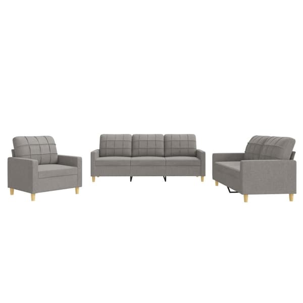 vidaXL sofasæt 3 dele med hynder stof gråbrun