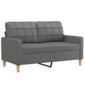Miniatyrbillede 3 af 8: vidaXL sofasæt 3 dele med hynder stof mørkegrå