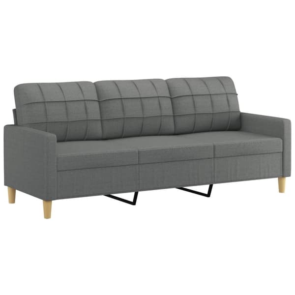 vidaXL sofasæt 3 dele med hynder stof mørkegrå