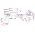 Miniatyrbillede 8 af 8: vidaXL sofasæt 3 dele med hynder stof mørkegrå