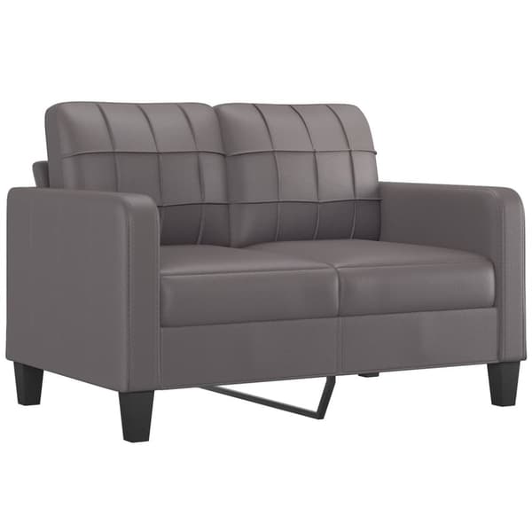 vidaXL sofasæt 2 dele med hynder kunstlæder grå