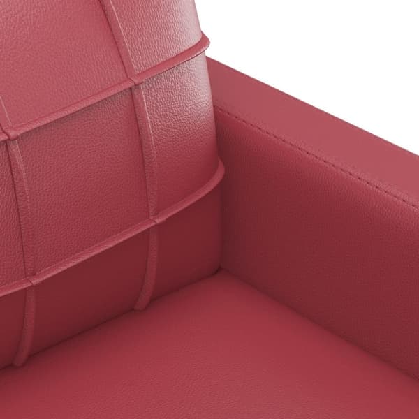 vidaXL sofasæt 2 dele med hynder kunstlæder vinrød