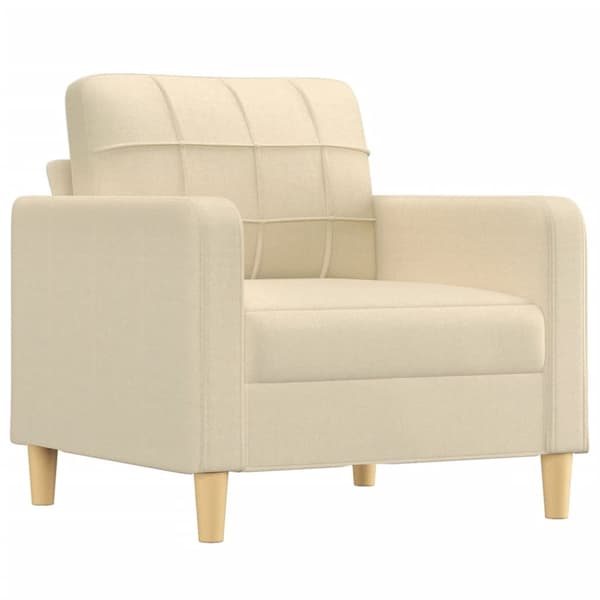 vidaXL sofasæt 4 dele med hynder stof cremefarvet