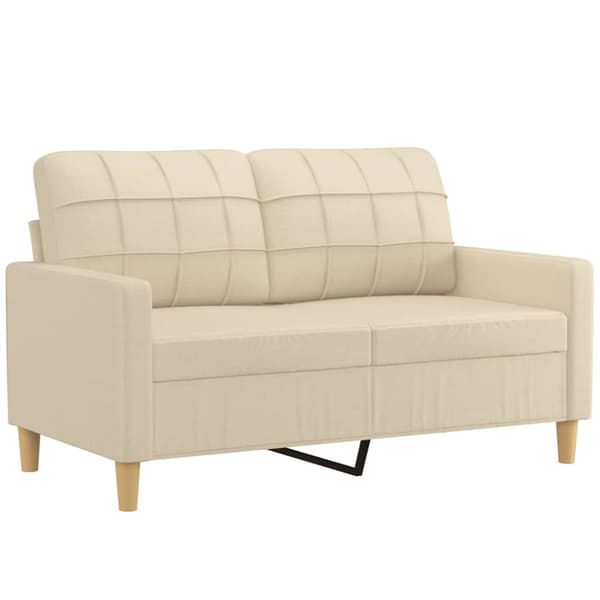 vidaXL sofasæt 4 dele med hynder stof cremefarvet